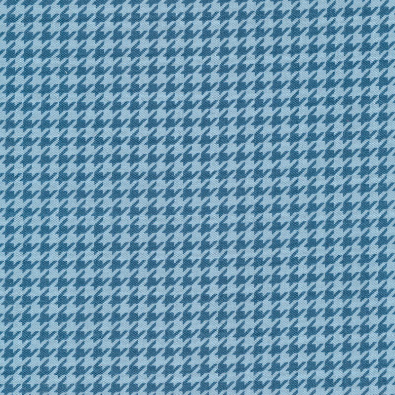 Tonal blue houndstooth fabric | Shabby Fabrics