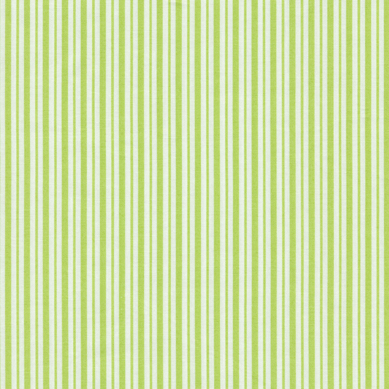 Green and white striped fabric | Shabby Fabrics