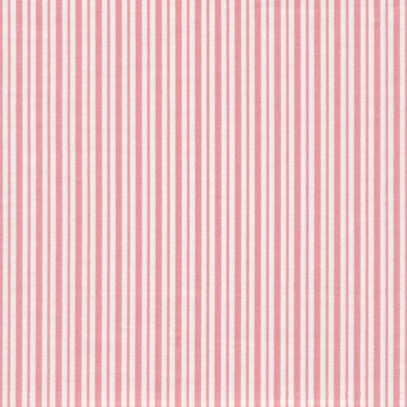 Pink and white striped fabric | Shabby Fabrics