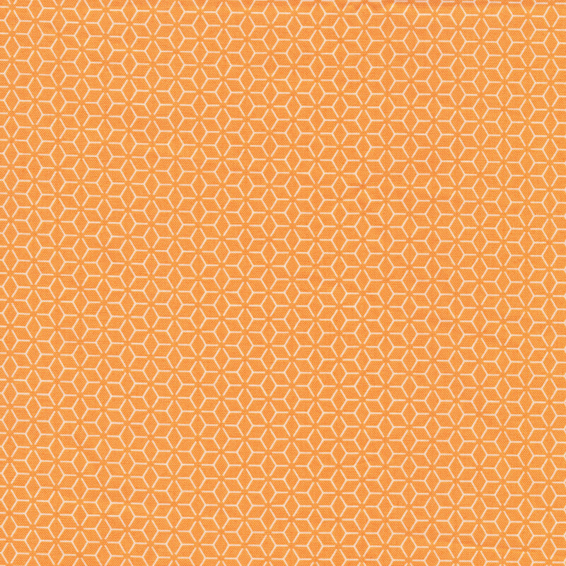 Orange and white geometric star design | Shabby Fabrics