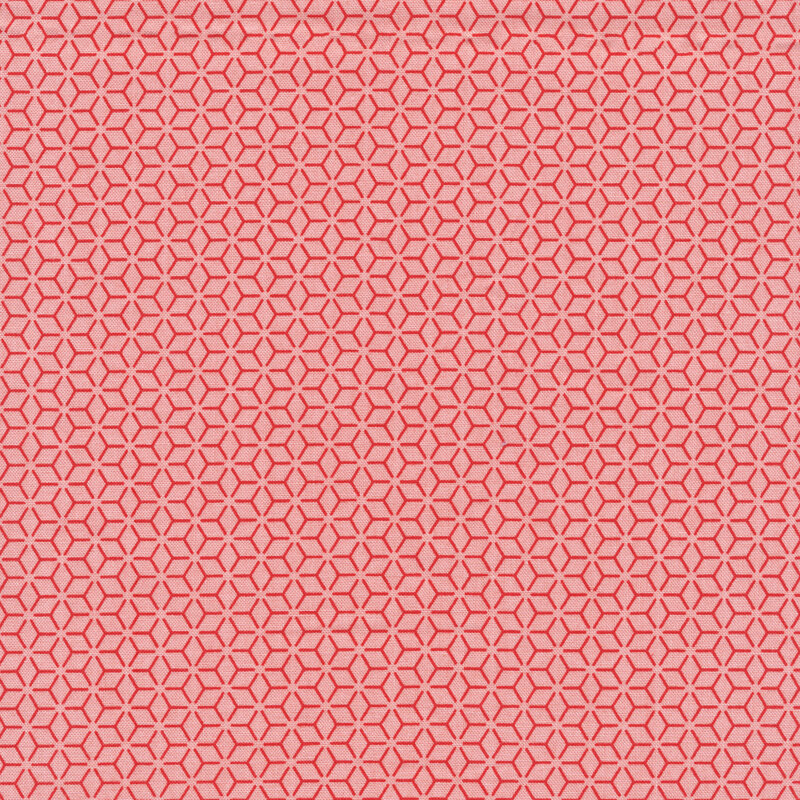 Tonal pink geometric star design | Shabby Fabrics