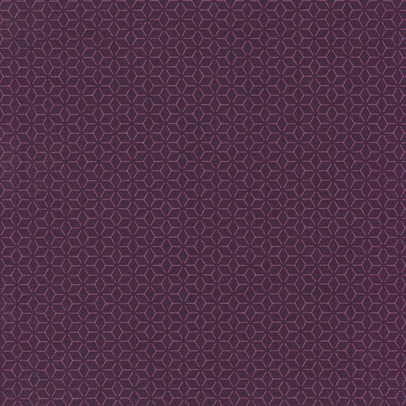 Tonal purple geometric star design | Shabby Fabrics