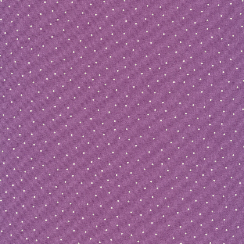White scatter dots on purple | Shabby Fabrics