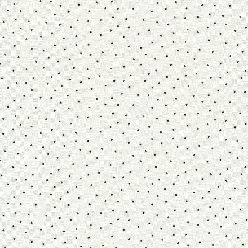 Black scatter dots on white | Shabby Fabrics