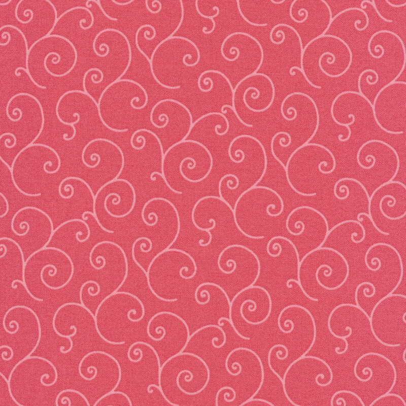Tonal pink scrolls on pink | Shabby Fabrics