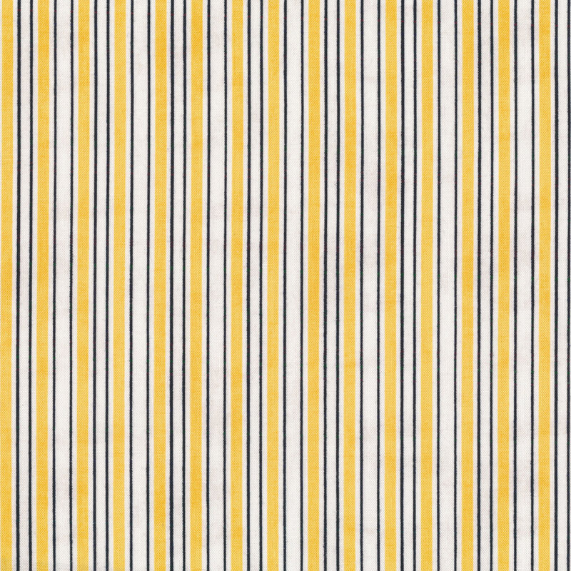 White and yellow stripes with a distressed textured look | Shabby Fabrics
