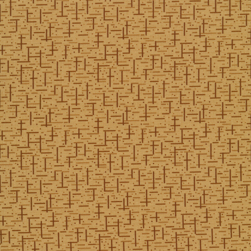 Tonal tan and brown squares all over | Shabby Fabrics
