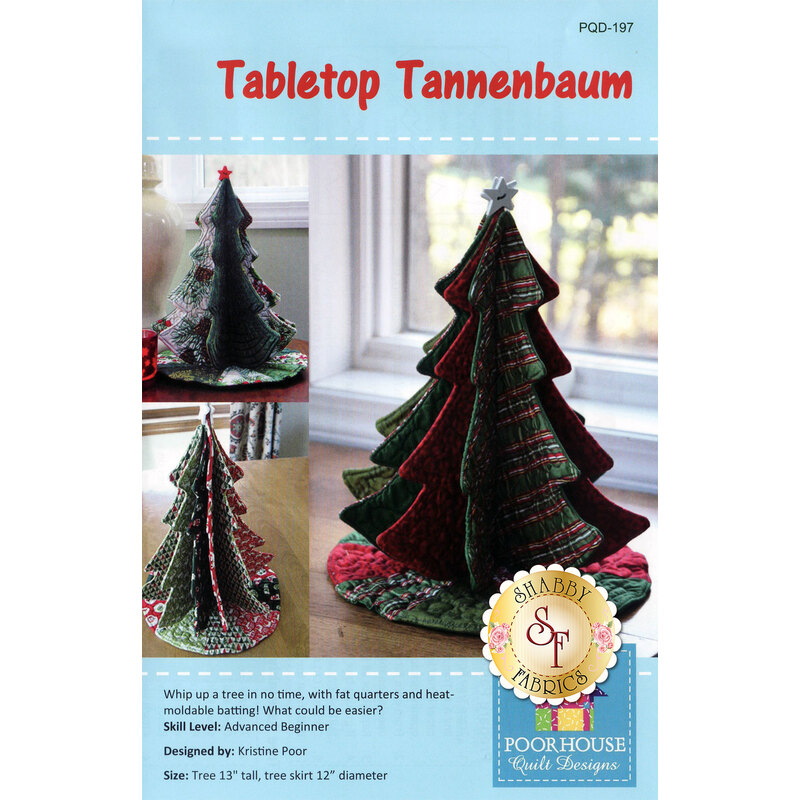 The front of the Tabletop Tannenbaum pattern showing the completed tree.