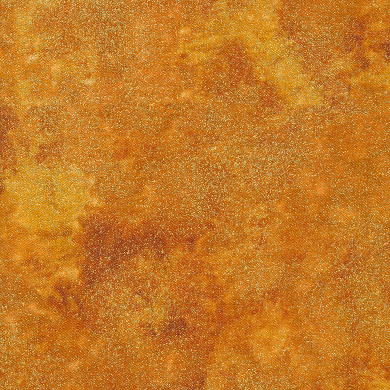 Mottled yellow orange fabric features metallic shimmer | Shabby Fabrics