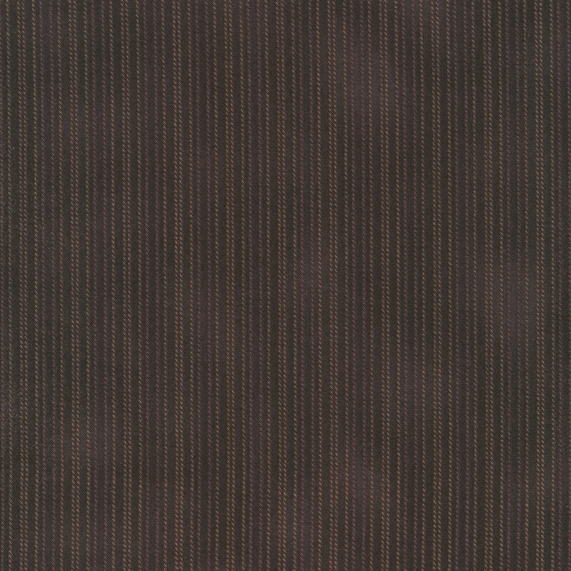 Mottled black fabric with small brown stripes | Shabby Fabrics