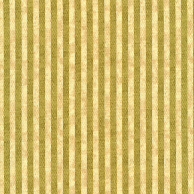 Green and cream striped fabric with a distressed look | Shabby Fabrics