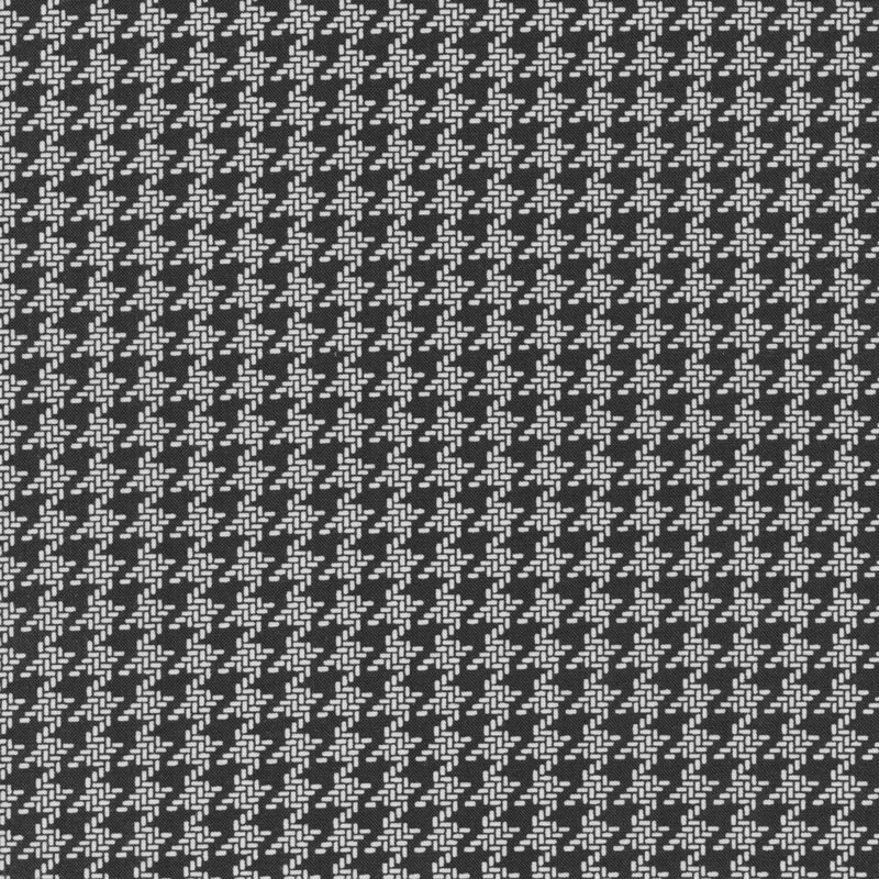 Fabric features black and cream houndstooth design | Shabby Fabrics
