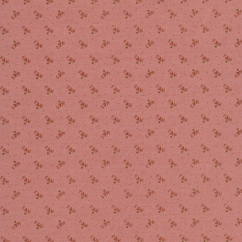 Tonal flower blossoms on a pink background | Shabby Fabrics