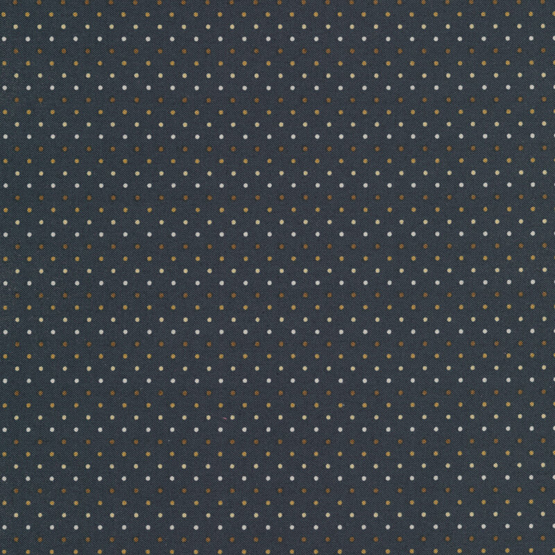 Tiny multi colored dots on a dark blue background | Shabby Fabrics