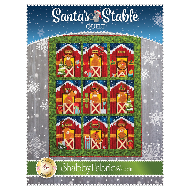 The front of the Santa's Stable Quilt pattern by Shabby Fabrics