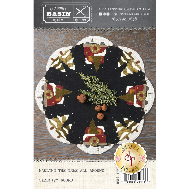 The front of the Hauling The Tree All Around pattern showing the finished mat | Shabby Fabrics