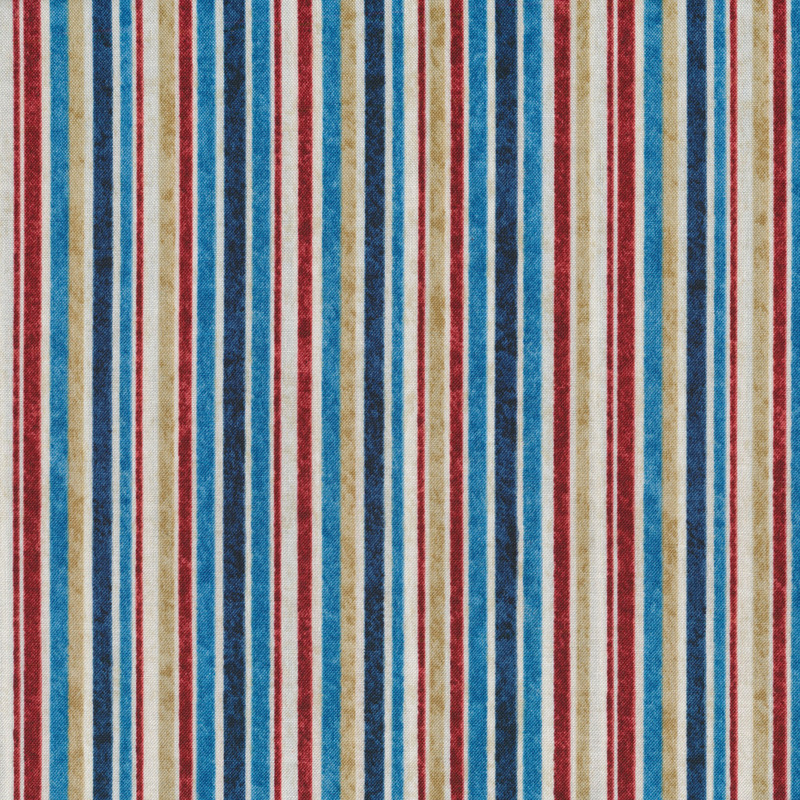 Red, blue, and cream stripes | Shabby Fabrics