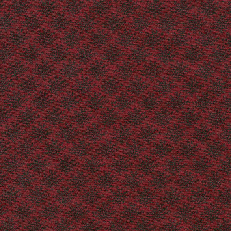 Black bushes all over red | Shabby Fabrics