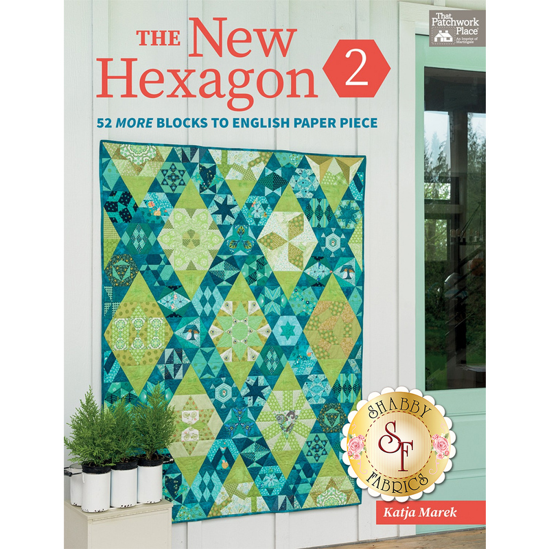 The front of The New Hexagon 2 book showing a pieced quilt | Shabby Fabrics