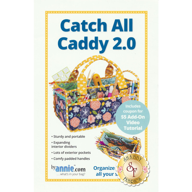 The front of the Catch All Caddy 2.0 Pattern showing the finished tote | Shabby Fabrics