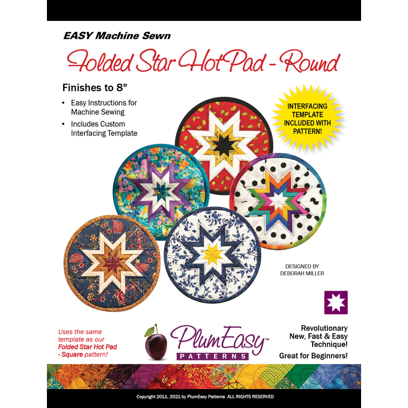 Front cover of Folded Star Hot Pad - Round pattern, picturing five sample hot pads