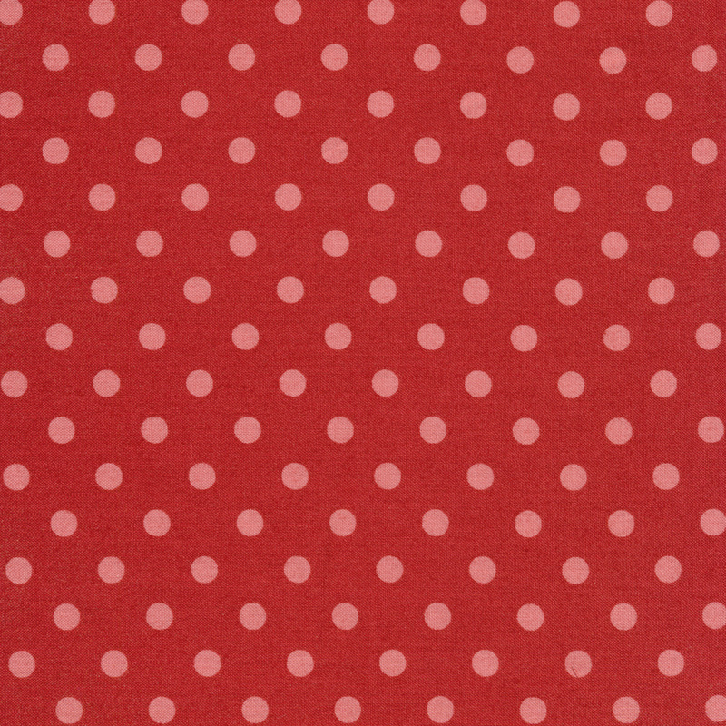 Light red dots on a dark red background | Shabby Fabrics