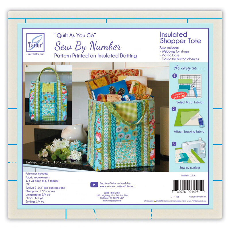 A package of the Quilt As You Go Insulated Shopper Tote batting