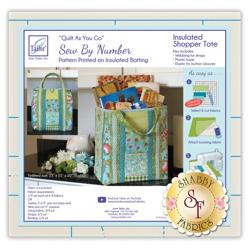 The front of the Quilt As You Go Insulated Shopper Tote showing the finished Shopper Tote