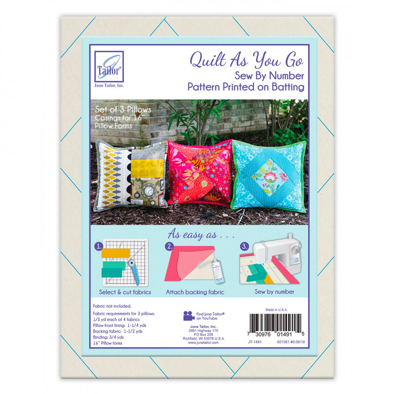 A package of the Quilt As You Go Pillow Covers batting