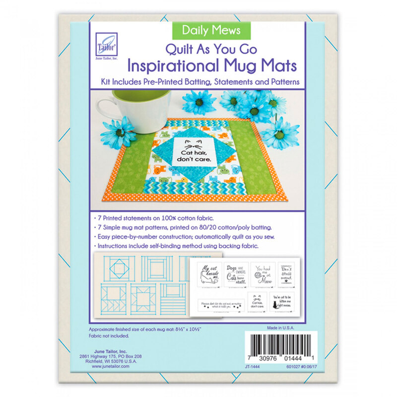 A package of the Quilt As You Go Inspirational Mug Mat - Daily News batting
