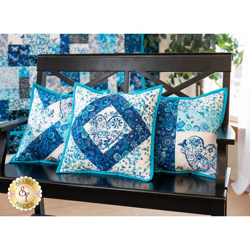 Three beautiful Pillow Covers made with the Social Butterfly fabric collection | Shabby Fabrics