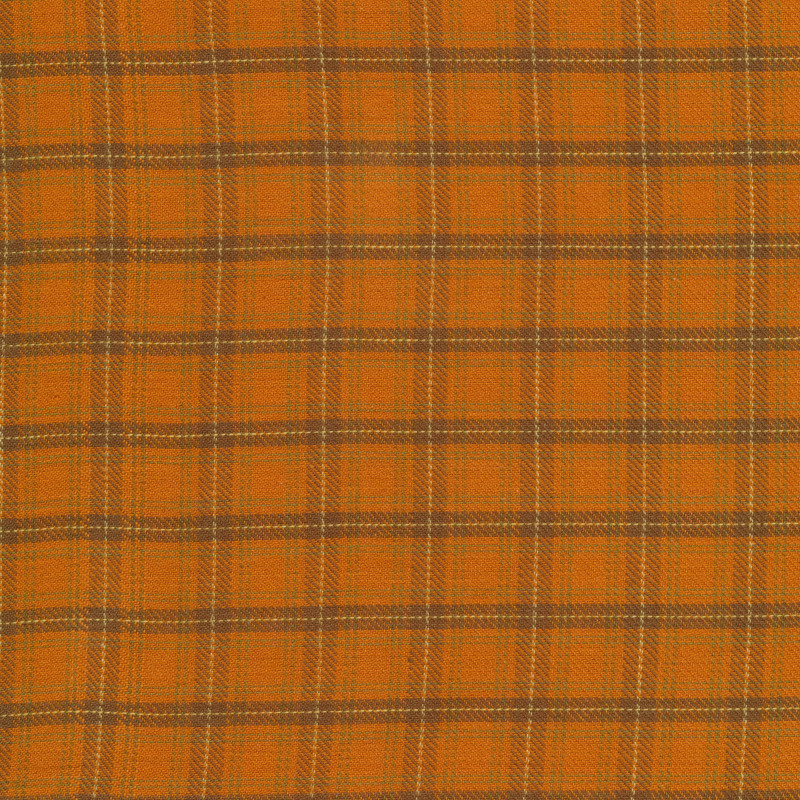 Tartan print in orange and brown | Shabby Fabrics