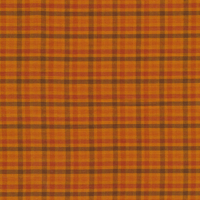 Orange plaid design | Shabby Fabrics