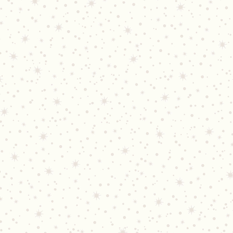 Pearlescent star bursts and spots on a soft white background | Shabby Fabrics