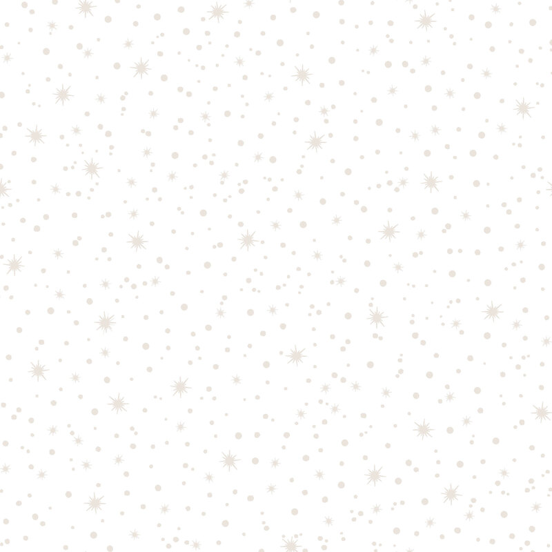 Pearlescent star bursts and spots on a white background | Shabby Fabrics