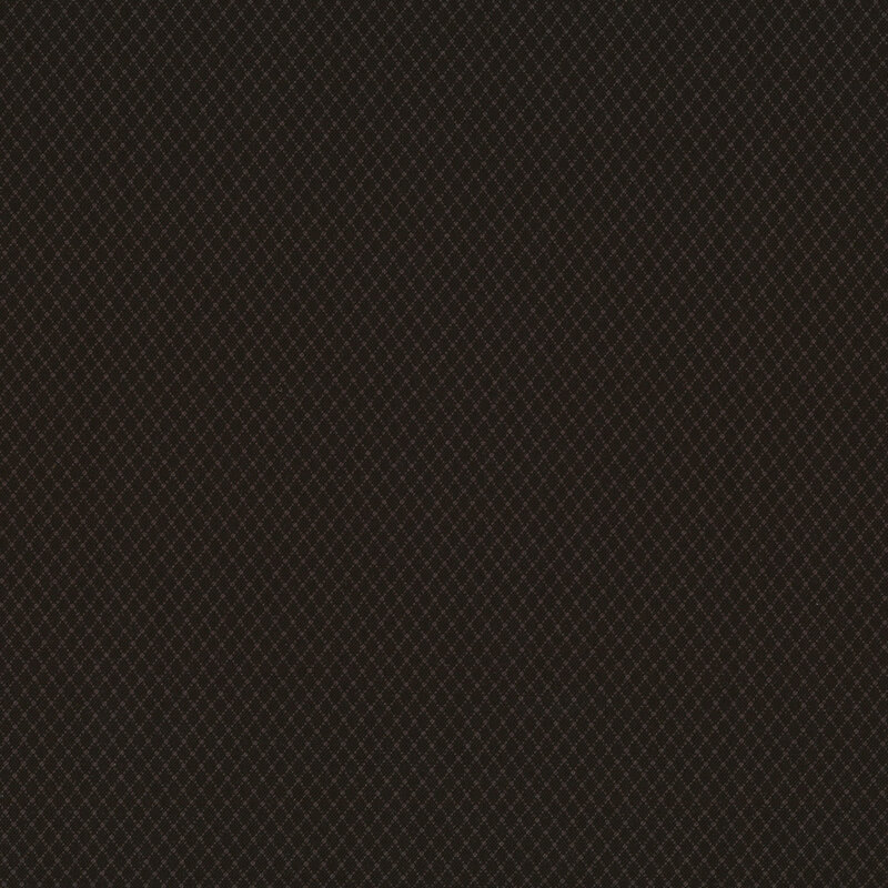 Fabric features tiny gray harlequin diamond pattern on black | Shabby Fabrics