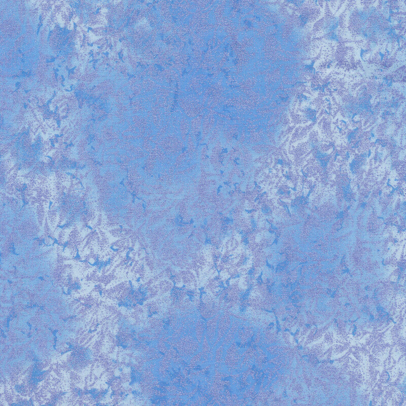 Tonal blue fabric features mottled design with metallic frost accents | Shabby Fabr | Shabby Fabrics