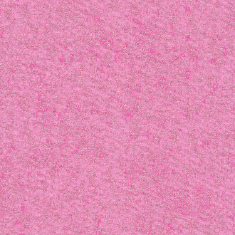 Tonal bright pink fabric features mottled design with metallic frost accents | Shabby Fabrics