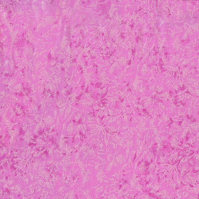 Tonal bright pink fabric features mottled design with metallic frost accents | Shabby Fabrics