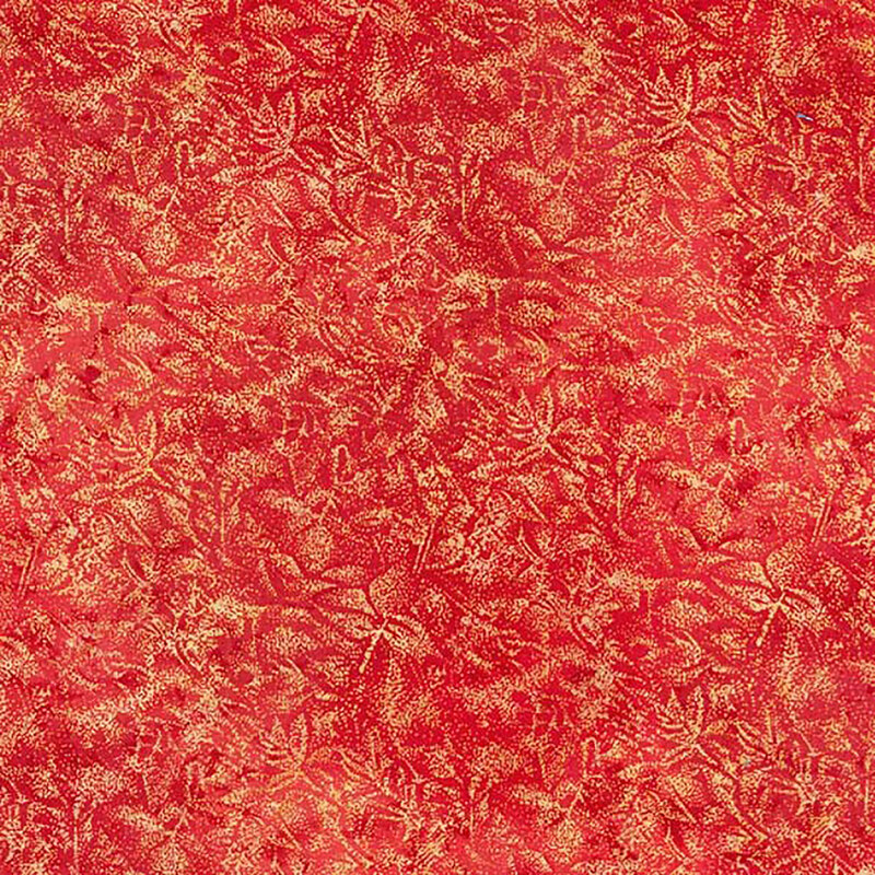 Tonal cherry red fabric features mottled design with metallic frost accents | Shabby Fabrics