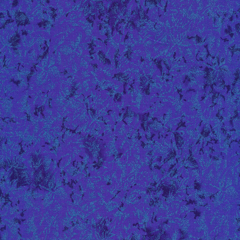 Tonal dark blue fabric features mottled design with metallic frost accents | Shabby Fabrics