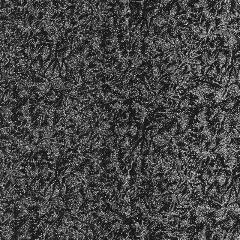 Tonal black fabric features metallic glitter accents | Shabby Fabrics