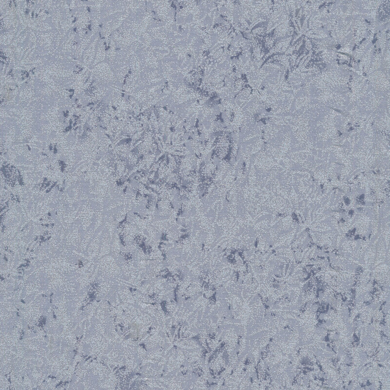 Tonal gray fabric features mottled design with metallic frost accents | Shabby Fabrics