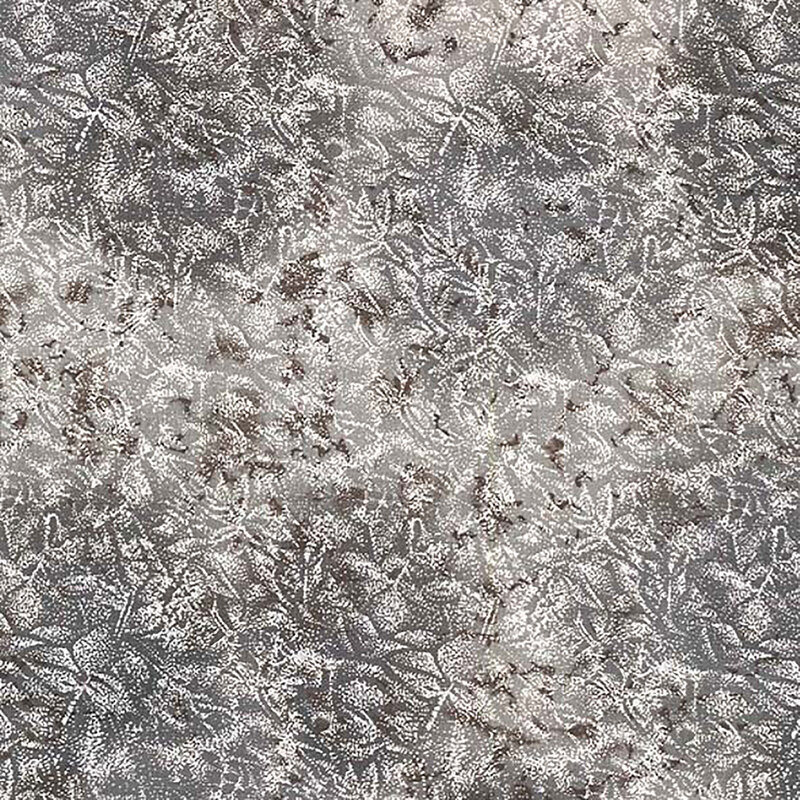 Tonal dark gray fabric features mottled design with metallic frost accents | Shabby Fabrics
