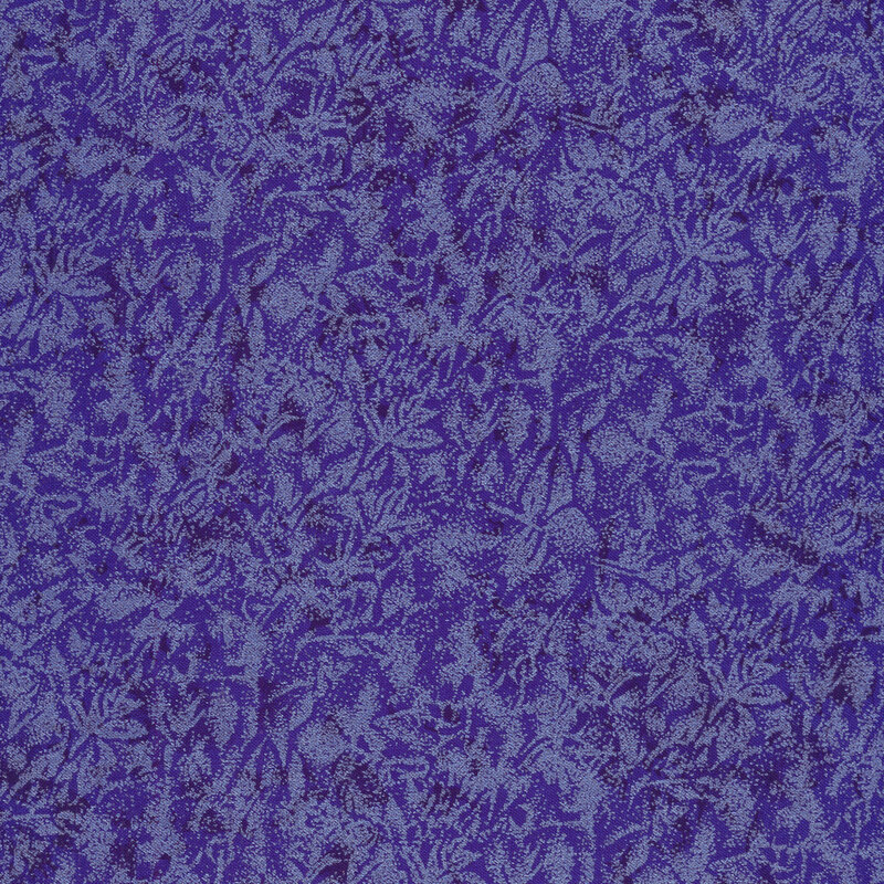 Tonal midnight blue fabric features mottled design with metallic frost accents | Shabby Fabrics