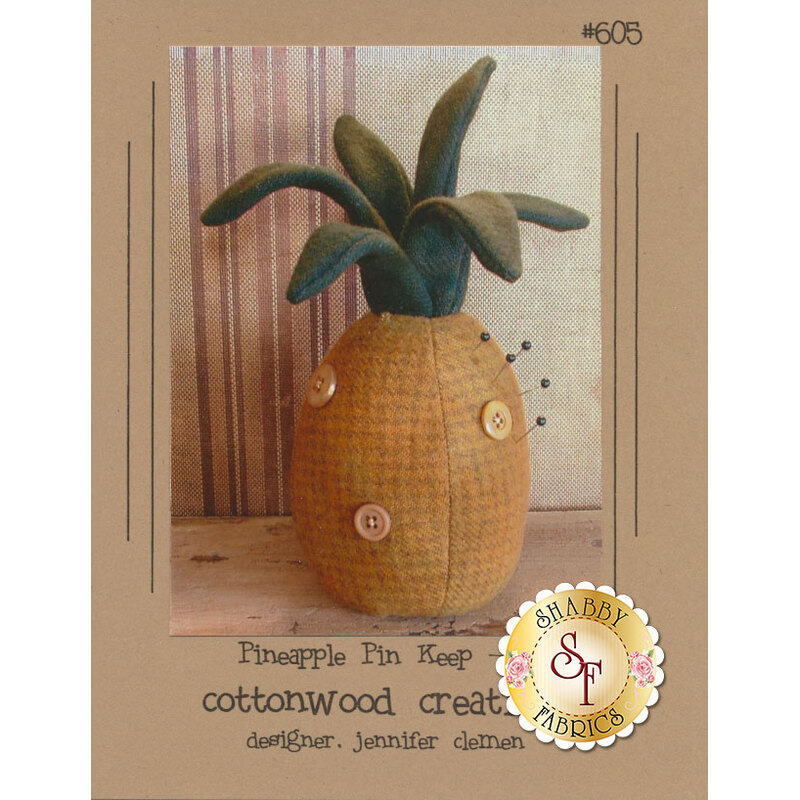 The front of the Pineapple Pin Keep pattern showing the finished pineapple | Shabby Fabrics