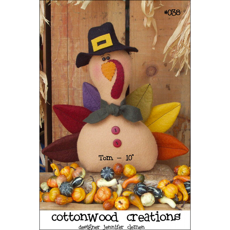 The front of the Tom Pattern showing the finished turkey | Shabby Fabrics