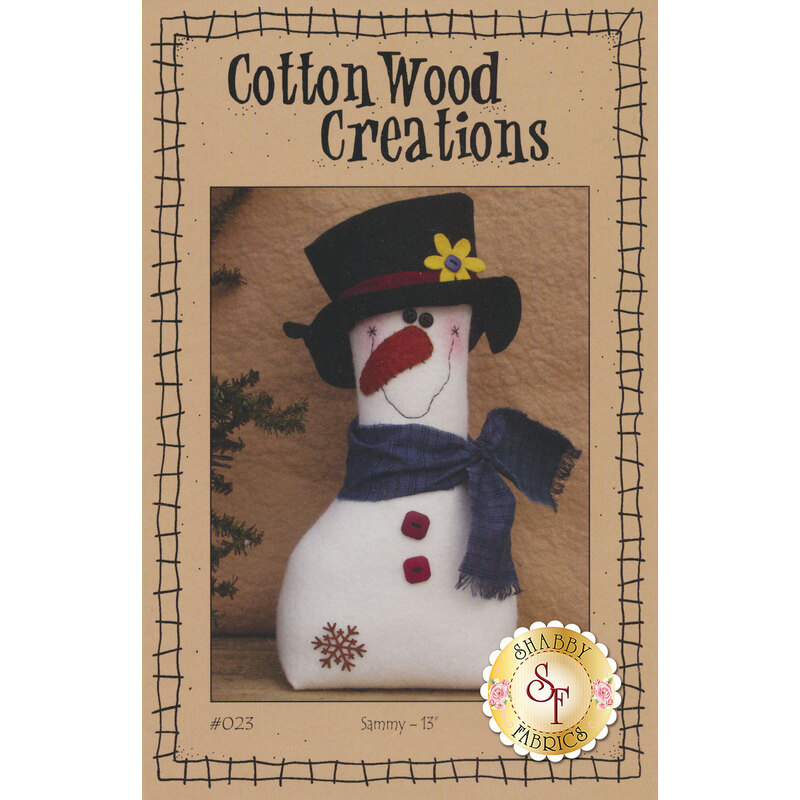 The front of the Sammy pattern showing the complete snowman | Shabby Fabrics
