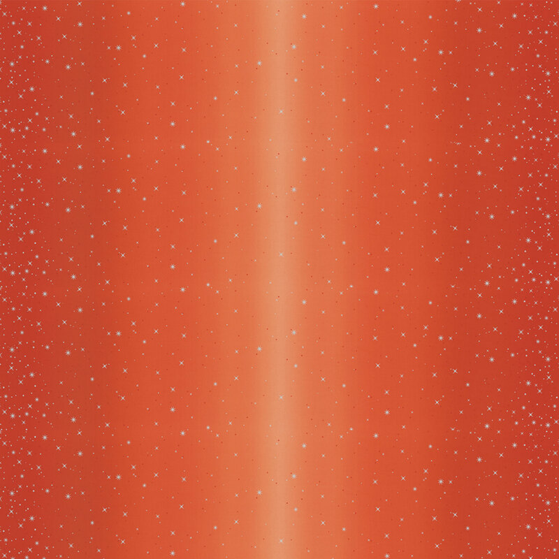 Orange red ombre with metallic stars and starbursts | Shabby Fabrics
