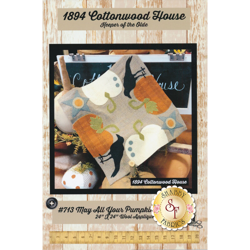 The front of the May All Your Pumpkins Be Plump pattern showing the finished mat | Shabby Fabrics